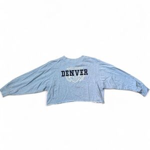 Wild Fable Blue Denver Cropped Crewneck